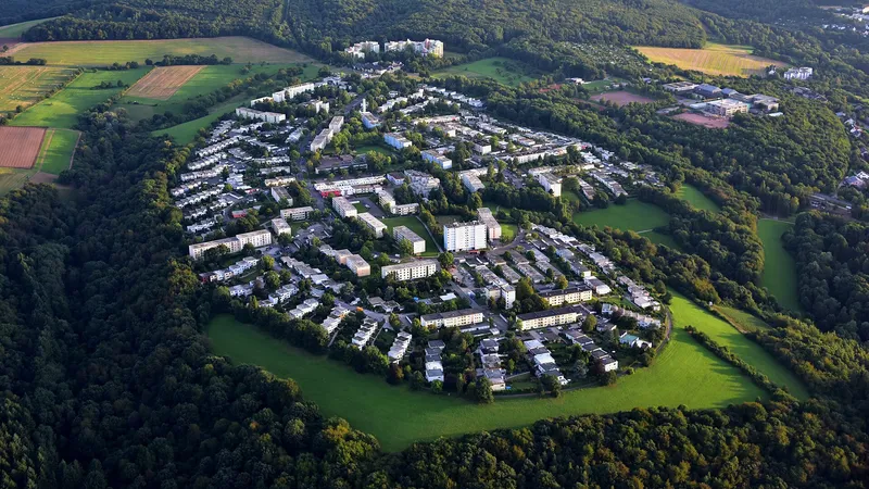 Luftaufnahme des Trierer Stadtteils Mariahof
